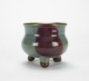 Yuan/ Ming-Jun Kiln Blue Three Purple Spot Glaze Tri-Pot Censer. - 7