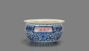 A Blue And White &lsquo;Floral Scroll&rsquo; Flower Pot. - 2