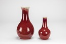 A Group Of Two Chinese Sacrificial-Red Vase. Qing Dynasty - 2