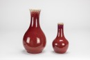A Group Of Two Chinese Sacrificial-Red Vase. Qing Dynasty - 3