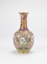 A Famille Glazed &lsquo;Brids And Flowers&rsquo; Double Handle Vase. - 2
