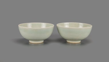 A Pair Of Chinese Celadon Glazed Bowls.