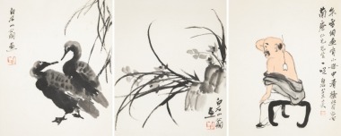 Qi Baishi(1864-1957)Three Paintings