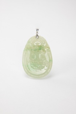 A Semi-Translucent Green Jadeite Pendant