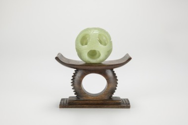 A Chinese White Jade Careved Three Layer Ball