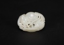 A White Jade Carved&lsquo; Lotus And Pair Swallow&rsquo; Pendant. - 2