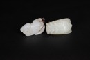 A Group Of Two White Jade Carved &lsquo;Monkey And Cicada&rsquo; Pendants - 2