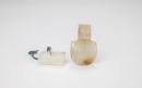 A Russet White Jade Carved &lsquo;Dragon Head&rsquo; Beltbuckle And Fine Russet Tiger Pendants