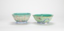 A Two Teal - Green Ground Famille - Glaze Fruit Basins
