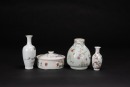 Late Qing/Republic - A Group Of Three Famille - Glaze Vase And One Cover Bowl. - 2