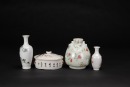 Late Qing/Republic - A Group Of Three Famille - Glaze Vase And One Cover Bowl. - 3