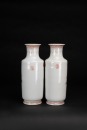 A Two Pair Of Famille - Glazed &lsquo;Birds And Flowers&rsquo; Vases. - 8
