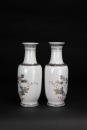 A Two Pair Of Famille - Glazed &lsquo;Birds And Flowers&rsquo; Vases. - 4