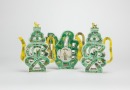 A Set Of Three Famille - Glazed &lsquo;Fu Shou&rsquo; Wine Pot - 4