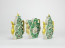 A Set Of Three Famille - Glazed &lsquo;Fu Shou&rsquo; Wine Pot - 5