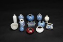 A Group Of Thirteen Small Porcelains Brush Washer and Vase.