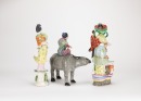 A Group Of Three Famille - Glazed Statues, - 3