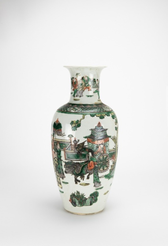 A Wucai Glazed &lsquo;Court Figures&rsquo; Vase