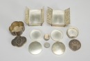 A Group of Seven Chased Silver Rouge Boxes, - 2