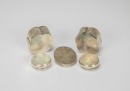 A Group of Five Chased Silver Rouge Boxes, - 2