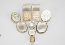 A Group of Six Chased Silver Rouge Boxes, - 2