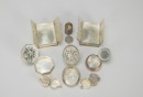 A Group of Eight Chased Silver Rouge Boxes, - 2