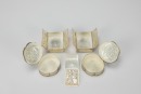 A Group of Five Chased Silver Rouge Boxes, - 2
