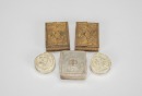 A Group of Five Chased Silver Rouge Boxes,