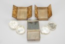 A Group of Five Chased Silver Rouge Boxes, - 2