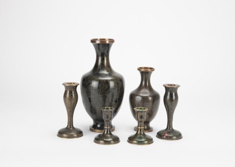 A Group Of Six Cloisonne Enamel ,