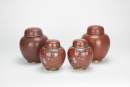 A Group Of Two Pair Cloisonne Enamel Jars And Covers