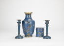 A Pair Of Cloisonne Enamel Candle Holder,