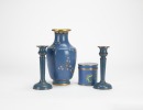 A Pair Of Cloisonne Enamel Candle Holder, - 2