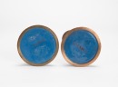 A Pair Of Cloisonne Enamel Candle Holder, - 3
