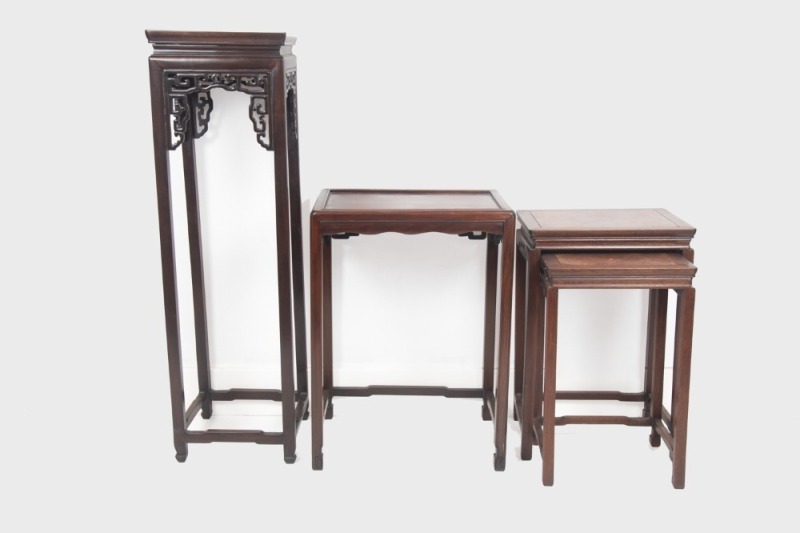 A Group Of Four Rose Wood Stand
