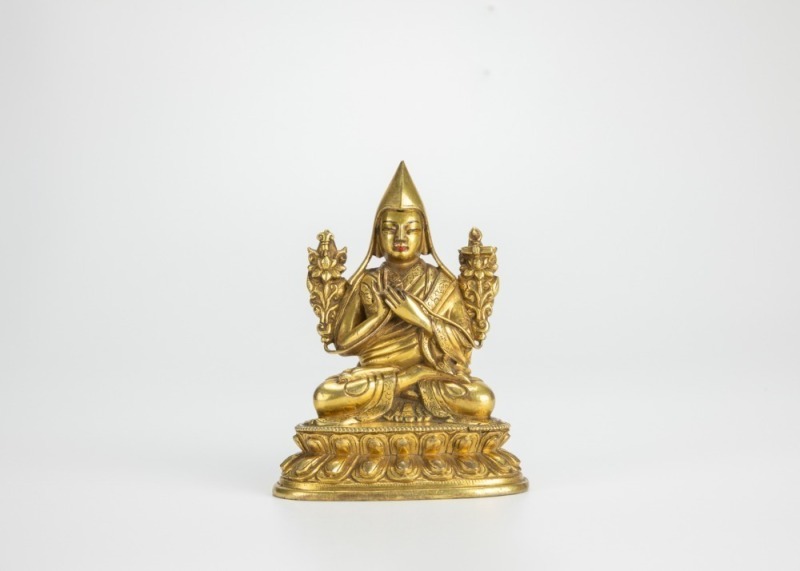 Tibetan 18th Century &ndash; A Gilt - Bronze Figure Of Tsongkhapa