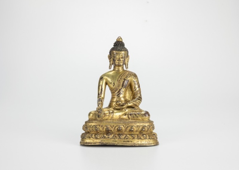 Tibetan 17th Century - A Gilt - Bronze Figure Of Bhaisaiyaguru