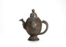 Tibetan 18th/19th Century - A Bone inliad Silver Pot And Cover