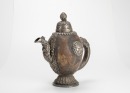 Tibetan 18th/19th Century - A Bone inliad Silver Pot And Cover - 2