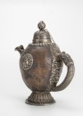 Tibetan 18th/19th Century - A Bone inliad Silver Pot And Cover - 7