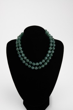 A Semi - Translucent Natural Blue Green Jadeite Beads