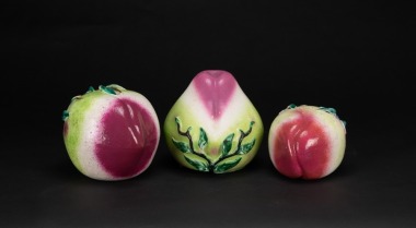 A Group Of Famille Glaze Peaches.