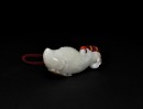 A White Jade Carved &lsquo;Carp with Lotus&rsquo; Pendant. LateQing/Republic - 4