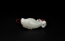 A White Jade Carved &lsquo;Carp with Lotus&rsquo; Pendant. LateQing/Republic - 5