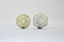 A Two White Jade Carved&rsquo; Dragon and Flowers&rsquo; PendantsLate Qing