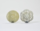 A Two White Jade Carved&rsquo; Dragon and Flowers&rsquo; PendantsLate Qing - 3