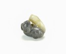 A Black And White Jade Craved Two &lsquo;Ox&rsquo;. Qing - 6